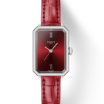 Tissot SRV 30mm Quartz Damklocka – Röd urtavla & rött läderarmband