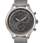 Hugo Boss Companion Herrklocka 42 mm med Silverfärgat Mesh Stålarmband