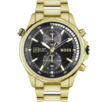 Hugo Boss Globetrotter Herrklocka 46 mm med Guldfärgat Stålarmband