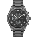 Hugo Boss View Herrklocka 44 mm med Grå Rostfri Stållänk