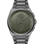 Hugo Boss Steer Herrklocka med grön urtavla och grått armband i rostfritt stål