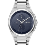 Hugo Boss Steer Herrklocka 44 mm med Silverfärgat Stålarmband