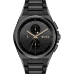 Hugo Boss Steer Herrklocka 44 mm med Svart Rostfri Stållänk
