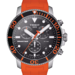 Tissot Seastar 1000 Chronograph Herrklocka 45.5 mm med Orange Gummiarmband