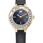 SWAROVSKI Lovely Crystals Mini Damklocka 31 mm med Svart Läderarmband