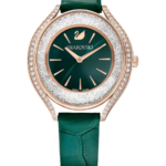 Swarovski Crystalline Aura Damklocka 35.5 mm med Grönt Läderarmband