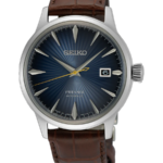 Seiko Presage SRPK15K1 Automatisk Herrklocka 40.5 mm – Blue Sunburst Dial Brown Leather Strap