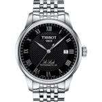 Tissot Le Locle Powermatic 80 Automatisk Herrklocka 39.3 mm – Svart Urtavla med Stållänk