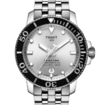 Tissot Seastar 1000 Powermatic 80 Automatisk Herrklocka 43 mm – Silverfärgad Urtavla med Stållänk