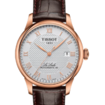 Tissot Le Locle Powermatic 80 Automatisk Herrklocka 39.3 mm – Silver Urtavla med Brun Läderband