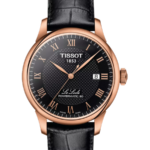 Tissot Le Locle Powermatic 80 Automatisk Herrklocka 39.3 mm – Svart Urtavla med Svart Läderband