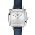 Tissot Lovely Square Damklocka Quartz 20 mm – Silver Urtavla med Blått Läderband