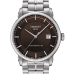 Tissot Luxury Powermatic 80 Automatisk Herrklocka 41 mm – Brun Urtavla med Stållänk