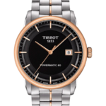 Tissot Luxury Powermatic 80 Automatisk Herrklocka 41 mm – Svart Urtavla Two-Tone med Stållänk