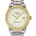 Tissot Luxury Powermatic 80 Automatisk Herrklocka 41 mm – Ivory Urtavla Two-Tone med Stållänk