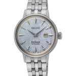 Seiko Presage Cocktail Time Damklocka Automatic 30.3 mm – Ljusblå Urtavla med Diamanter och Stållänk