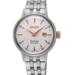 Seiko Presage Cocktail Time Damklocka Automatic 30.3 mm – Vit Urtavla med Diamanter och Stållänk