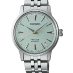 Seiko Presage Cocktail Time Damklocka Automatic 34 mm – Ljusgrön Urtavla med Diamanter och Stållänk