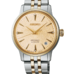 Seiko Presage Cocktail Time Damklocka Automatic 34 mm – Ljus Champagnefärgad Urtavla med Diamanter och Tvåfärgad Stållänk