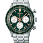 Seiko Chronograph Herrklocka Quartz 38.7 mm – Grön Urtavla med Stållänk