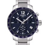 Tissot Quickster Chronograph Herrklocka Quartz 42 mm – Blå Urtavla med Silverfärgad Boett och Länk