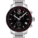 Tissot Quickster Chronograph Herrklocka Quartz 42 mm – Svart Urtavla med Silverfärgad Boett och Länk