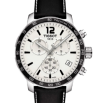 Tissot Quickster Chronograph Herrklocka Quartz 42 mm – Silver Urtavla med Svart Läderband