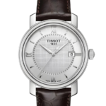 Tissot Bridgeport Herrklocka Quartz 40 mm – Silverfärgad Urtavla med Silverfärgad Boett och Brunt Läderband