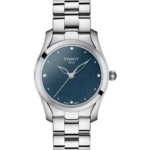 Tissot T-Wave Diamonds Damklocka Quartz 30 mm – Blå Urtavla med Silverfärgad Boett och Länk