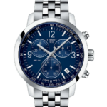 Tissot Chrono XL Classic Herrklocka Quartz Chronograph 45 mm – Blå Urtavla med Silverfärgad Boett och Länk