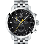 Tissot Chrono XL Classic Herrklocka Quartz Chronograph 45 mm – Svart Urtavla med Silverfärgad Boett och Länk