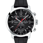 Tissot PRC 200 Chronograph Herrklocka Quartz 43 mm – Svart Urtavla med Svart Gummiband