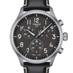 Tissot Chrono XL Classic Chronograph Herrklocka Quartz 45 mm – Anthracite Urtavla med Silverfärgad Boett och Svart Läderarmband