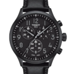 Tissot Chrono XL Vintage Chronograph Herrklocka Quartz 45 mm – Svart Urtavla med Svart Läderarmband