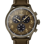 Tissot Chrono XL Vintage Chronograph Herrklocka Quartz 45 mm – burn Urtavla med Brun PVD-Boett och Brunt Läderarmband