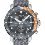 Tissot Seastar 1000 Chronograph Herrklocka Quartz 45.5 mm – Grå Urtavla med Rostfri Boett och Grå Textil/FKM Rem