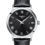 Tissot Classic Dream Herrklocka Quartz 42 mm – Svart Urtavla med Silverfärgad Boett och Svart Läderrem