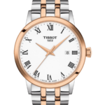 Tissot Classic Dream Herrklocka Quartz 42 mm – Vit Urtavla med Bicolor Boett och Stållänk