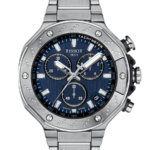 Tissot T-Race Chronograph Herrklocka Quartz 45 mm – Blå Urtavla med Stållänk
