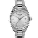 Tissot PR 100 Damklocka Quartz 34 mm – Silverfärgad Urtavla med Stållänk