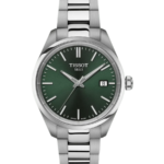 Tissot PR 100 Damklocka Quartz 34 mm – Grön Urtavla med Stållänk