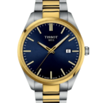 Tissot PR 100 Herrklocka Quartz 40 mm – Blå Sunray Urtavla med Stållänk i Guld/PVD