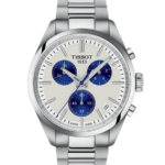 Tissot PR 100 Chronograph Herrklocka Quartz 40 mm – Vit urtavla med Stållänk
