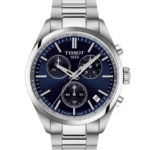 Tissot PR 100 Chronograph Herrklocka Quartz 40 mm – Blå Sunray Urtavla med Stållänk
