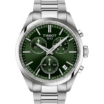 Tissot PR 100 Chronograph Herrklocka Quartz 40 mm – Grön Sunray Urtavla med Stållänk