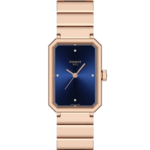 Tissot SRV Damklocka Quartz 30 mm – Blå Urtavla med Diamantindex och Roséguld PVD Stållänk