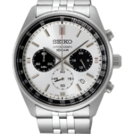 Seiko Chronograph Herrklocka Quartz 41.5 mm – Silverfärgad Panda-Urtavla med Stållänk