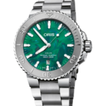 Oris Aquis Date x Bracenet Automatisk Herrklocka 43.5 mm – Grön Urtavla med Stålarmband