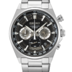 Seiko Chronograph Herrklocka Quartz 41 mm – Svart Urtavla med Stållänk