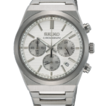 Seiko Chronograph Herrklocka Quartz 40 mm – Silverfärgad Urtavla med Stållänk